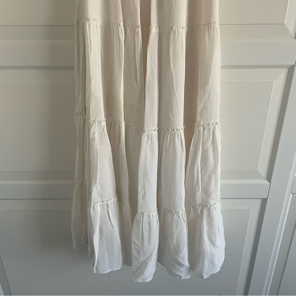 Reformation nera ivory white strapless tiered smocked midi dress 20707 - Picture 8 of 12